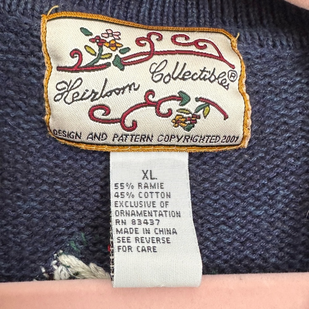 Vintage Heirloom Collectibles Snowman Sweater with Zipper Christmas XL - Picture 2 of 6